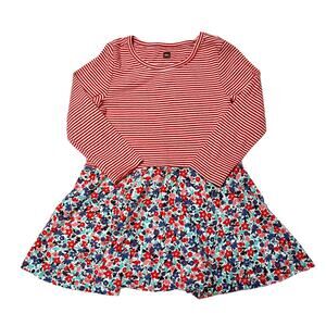 Tea Collection Skirted Mixed Print Dress Size 2